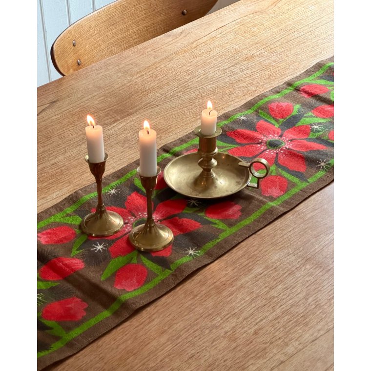 Hessian bordlber m julestjerne, 117 x 26,5 cm