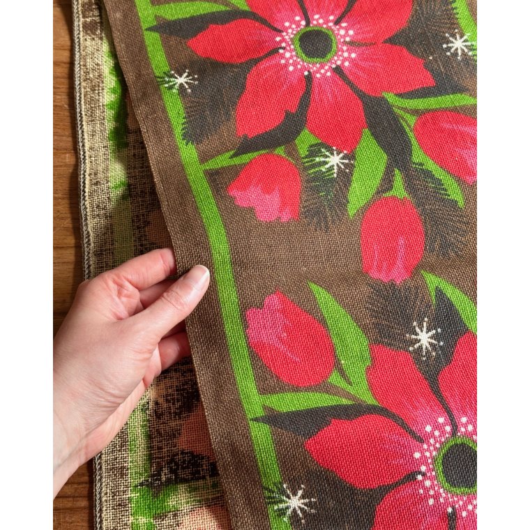 Hessian bordlber m julestjerne, 117 x 26,5 cm