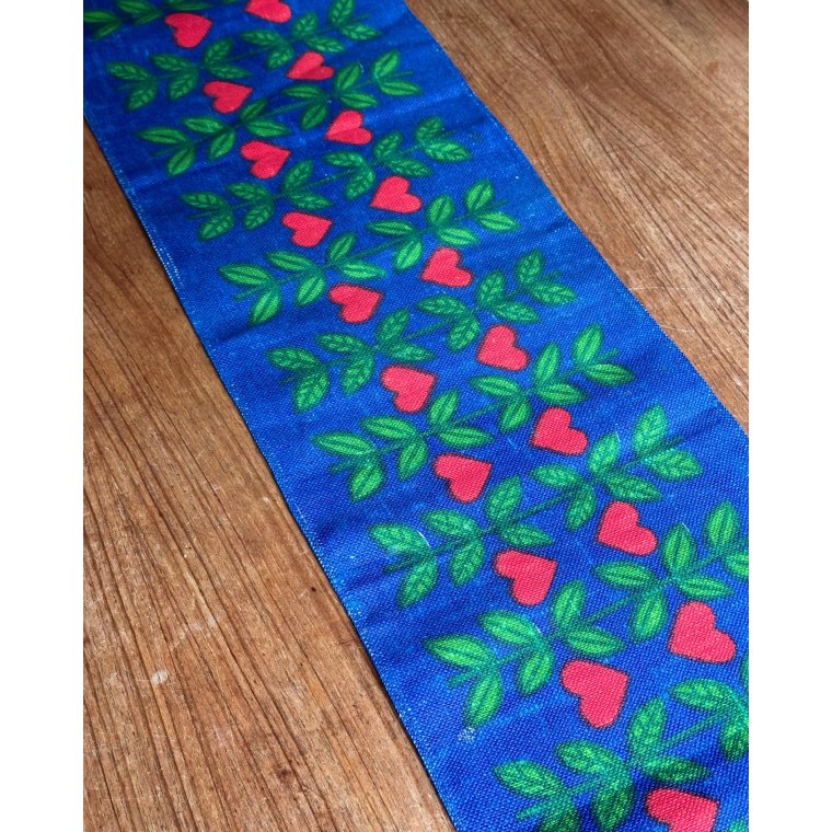 Hessian bordlber m hjerter, 120 x 29,5 cm