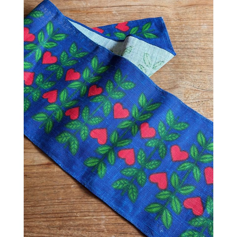 Hessian bordlber m hjerter, 120 x 29,5 cm