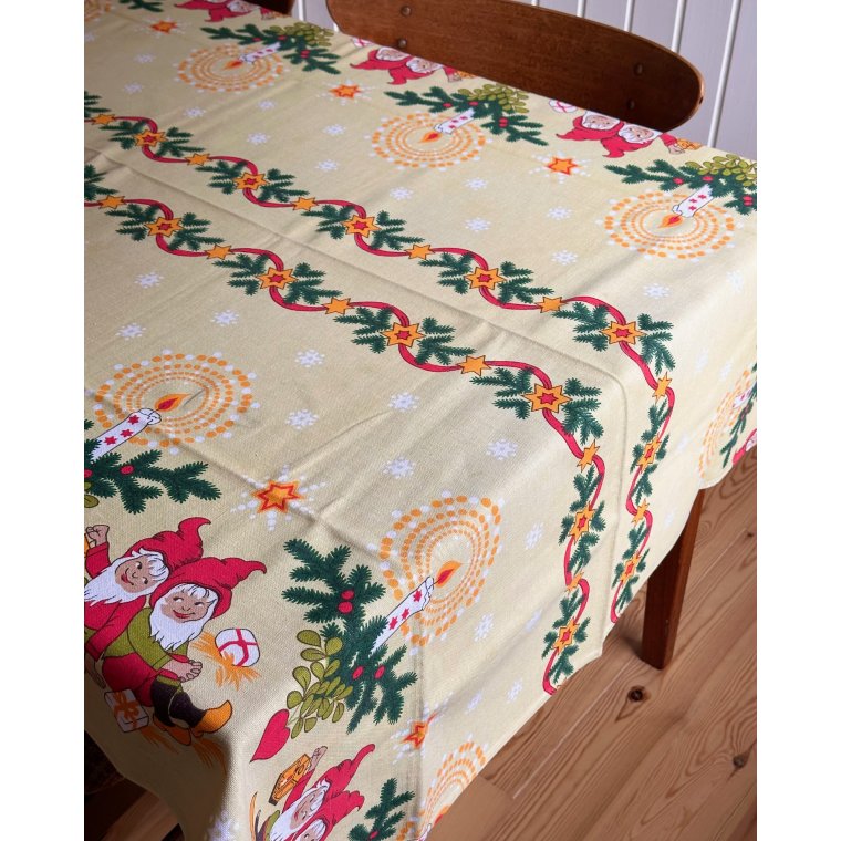 Retro juledug m nisser, 190 x 113 cm