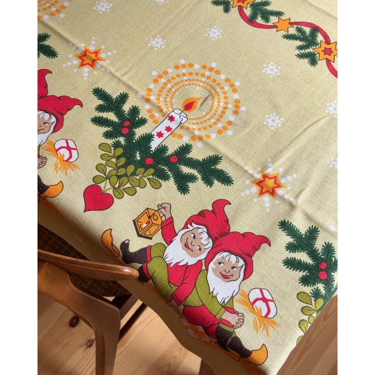 Retro juledug m nisser, 190 x 113 cm