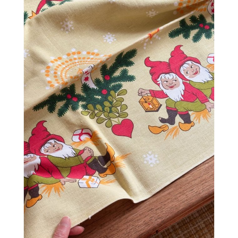 Retro juledug m nisser, 190 x 113 cm