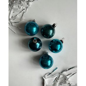 Lot of Christmas balls, blue, set of 5