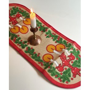 Retro table runner, hessian