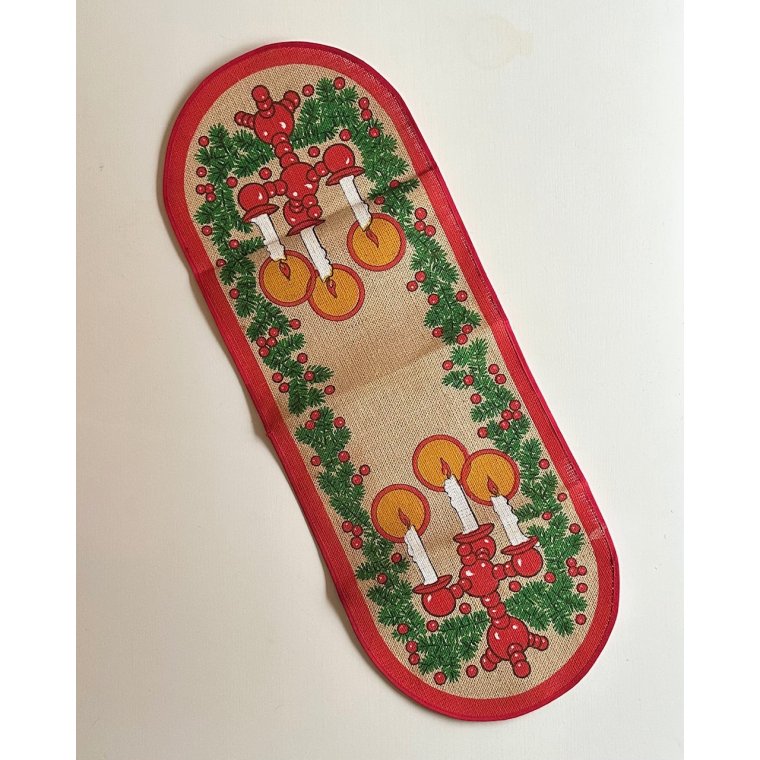 Retro julebordlber med svenske julestager, hessian