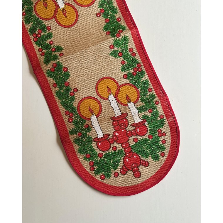 Retro julebordlber med svenske julestager, hessian