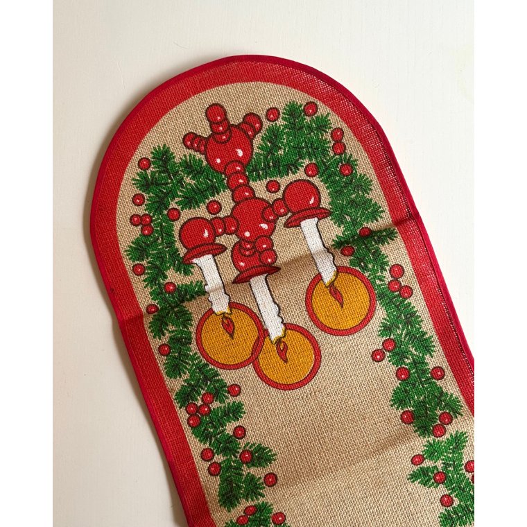 Retro julebordlber med svenske julestager, hessian