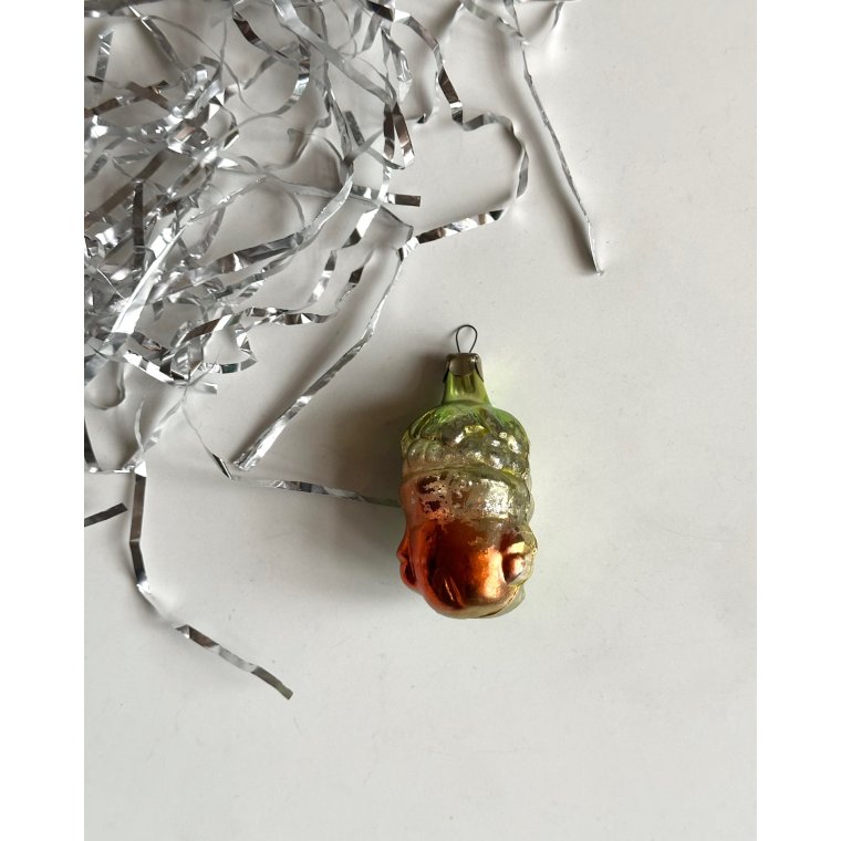Vintage julekugle, patineret druefyr, Cipollino