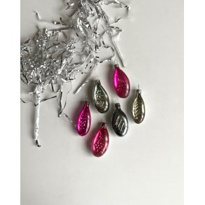 Flat drops, semi transparent, set of 6