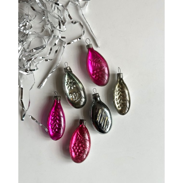 Flat drops, semi transparent, set of 6