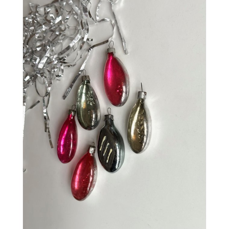 Flat drops, semi transparent, set of 6