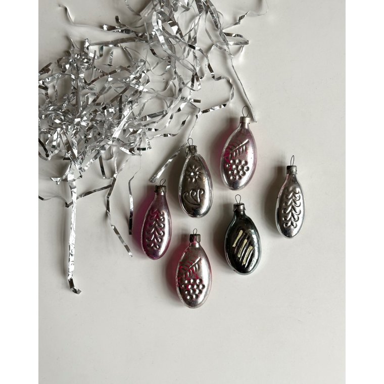 Flat drops, semi transparent, set of 6