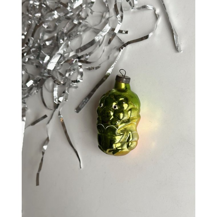 Vintage julekugle, grn druefyr, Cipollino