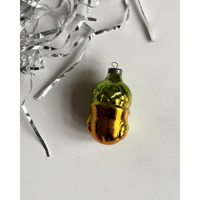 Vintage julekugle, grn druefyr, Cipollino