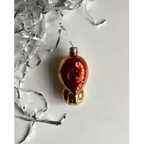 Vintage ornament, lion w blue eyes, NB