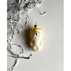 Vintage ornament, white lion