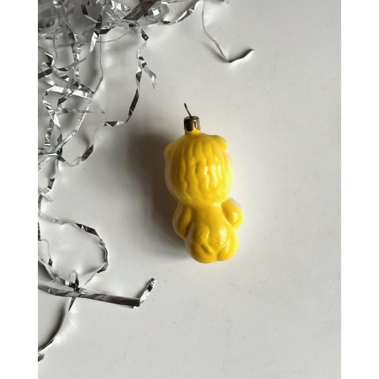 Vintage julekugle, hvid lve