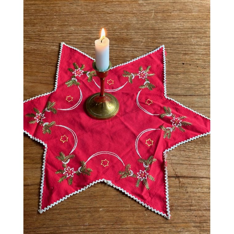 Lysedug, rd stjerne, 44 cm