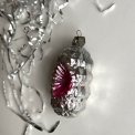 Vintage juleornament, slv m pink reflektor