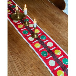 Retro tablerunner w Christmas baulbs, 133 x 20 cm