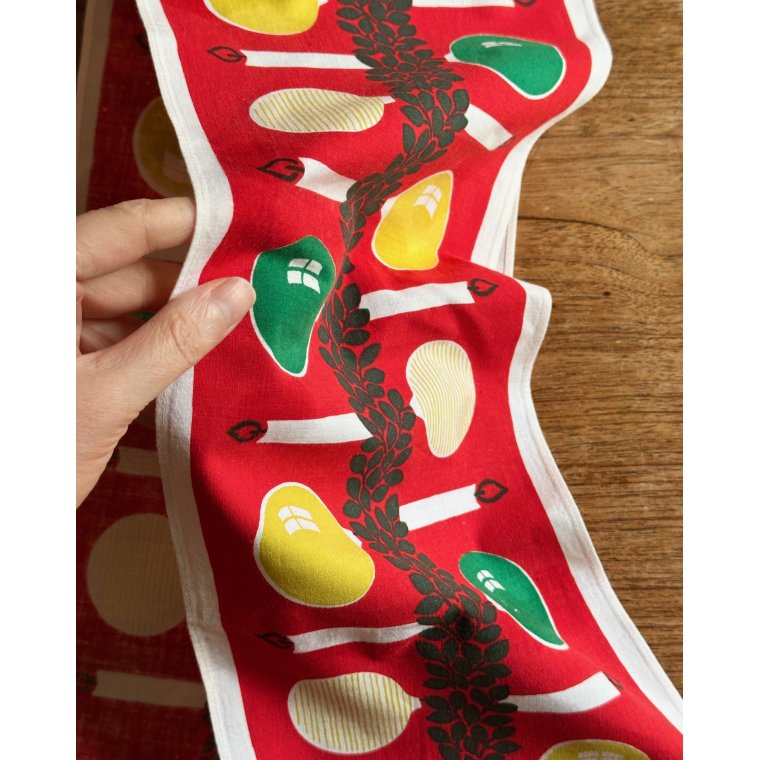 Retro bordlber m julekugler, 133 x 20 cm