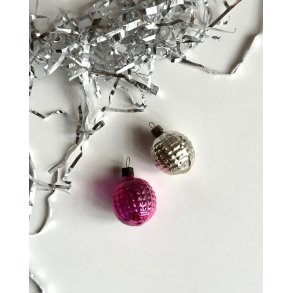 Silver and pink ornaments, set of 2