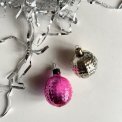 Silver and pink ornaments, set of 2