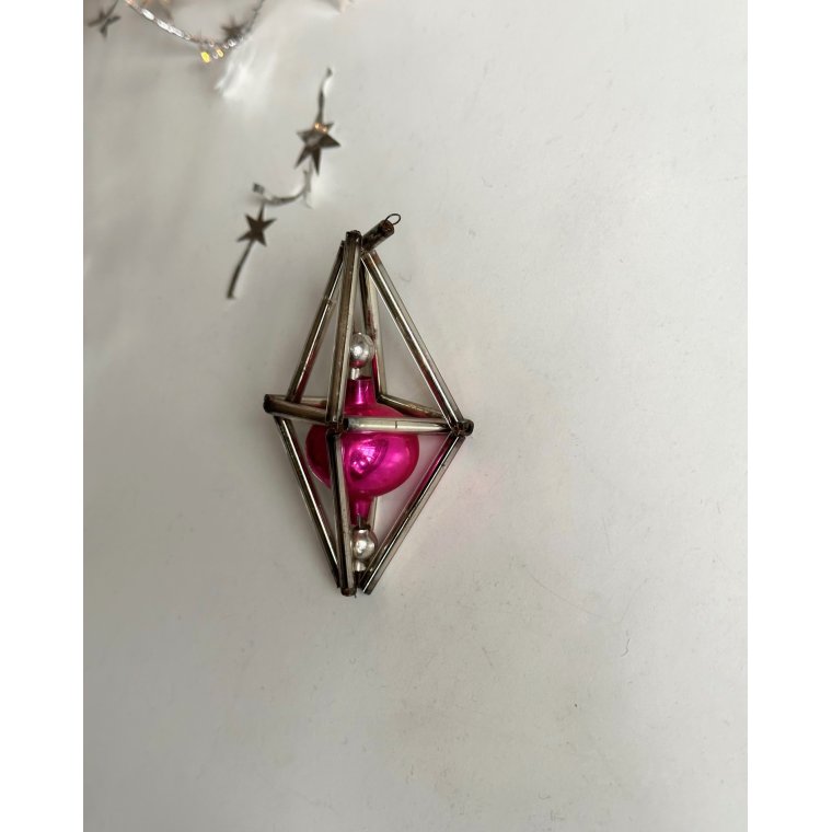 Vintage gablonz, pink m slv