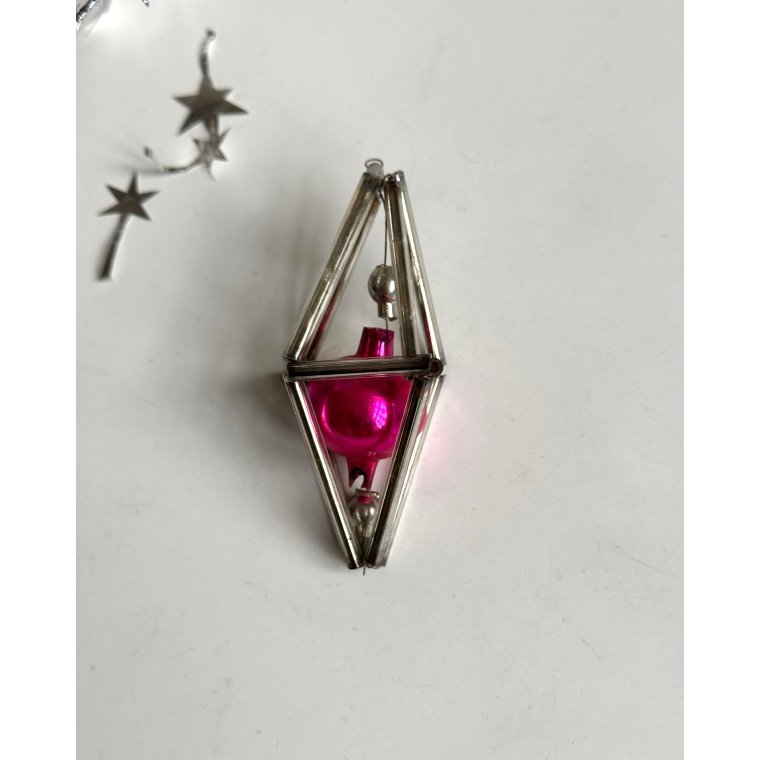 Vintage gablonz, pink m slv