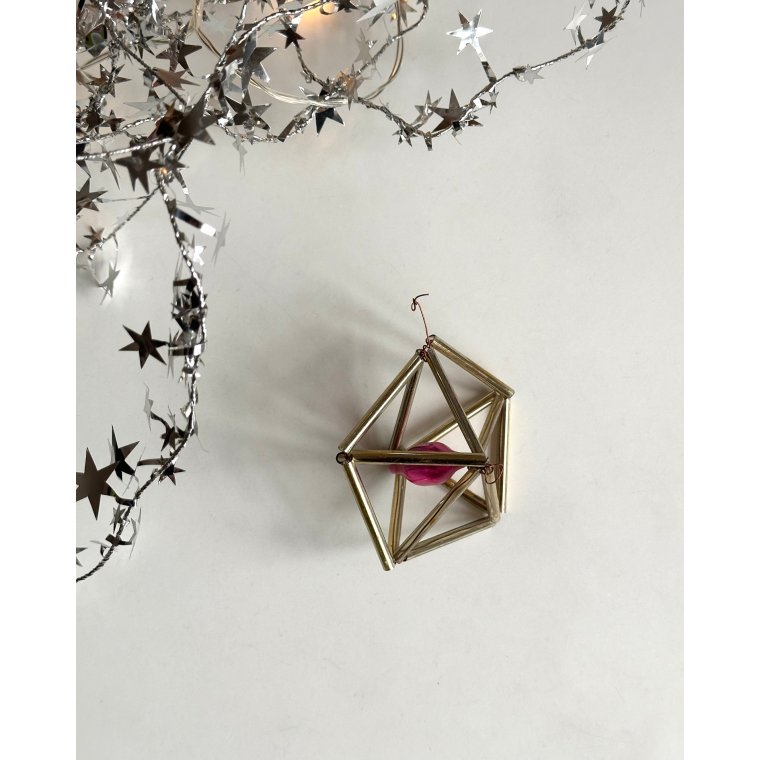 Vintage gablonz, femkantet m lyserd