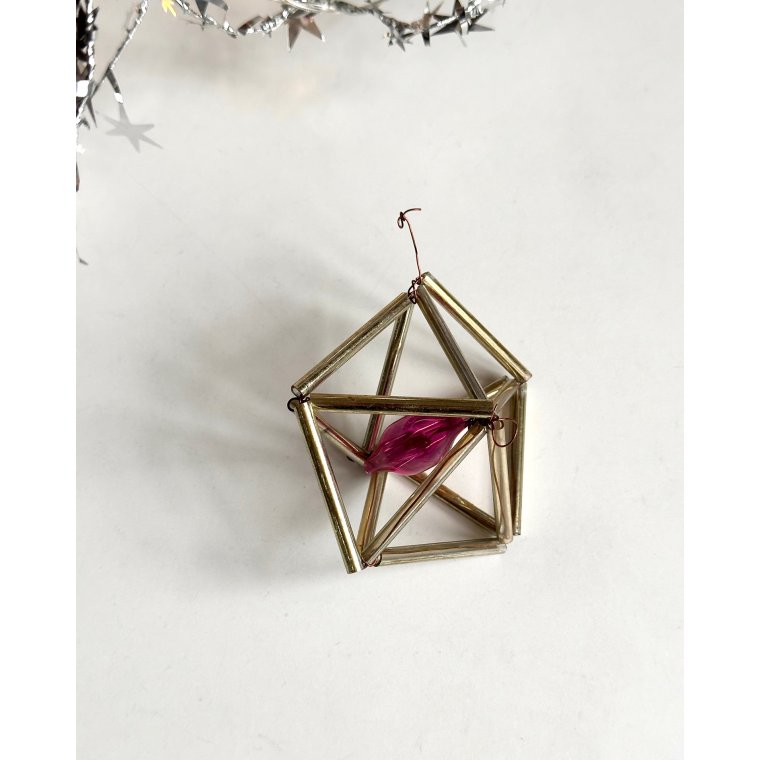 Vintage gablonz, femkantet m lyserd