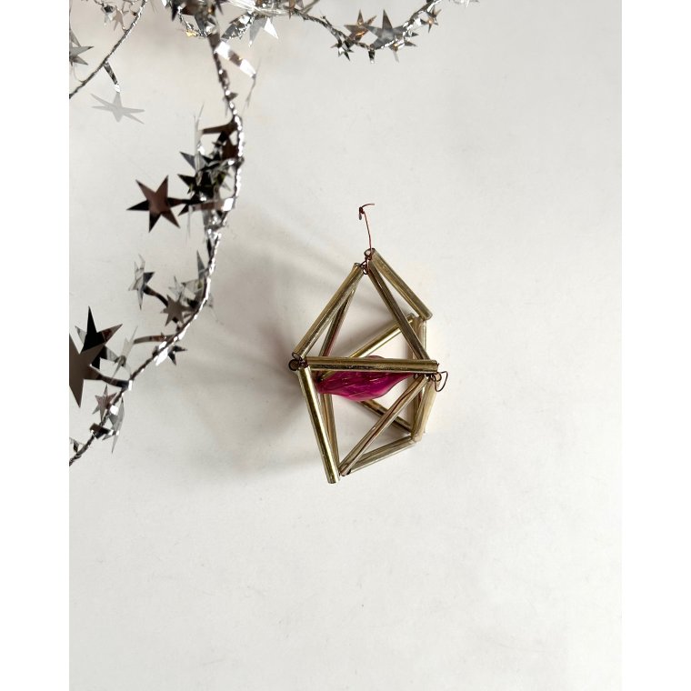 Vintage gablonz, femkantet m lyserd