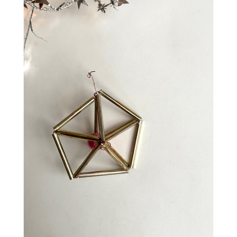 Vintage gablonz, femkantet m lyserd