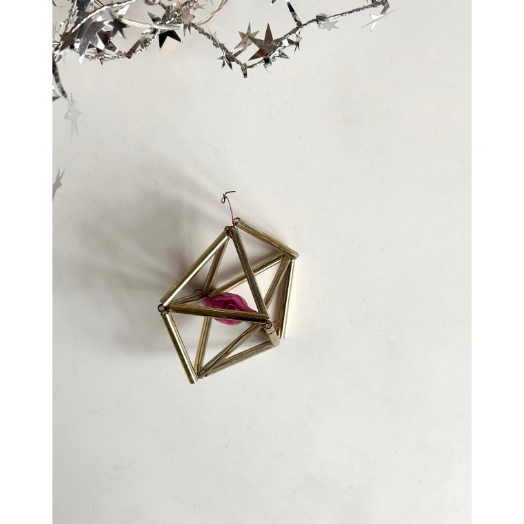 Vintage gablonz, femkantet m lyserd