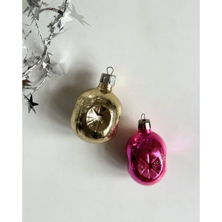 Champagnefarvet og pink lanterner, 2 stk samlet