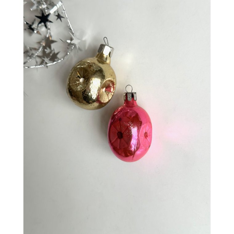 Champagnefarvet og pink lanterner, 2 stk samlet