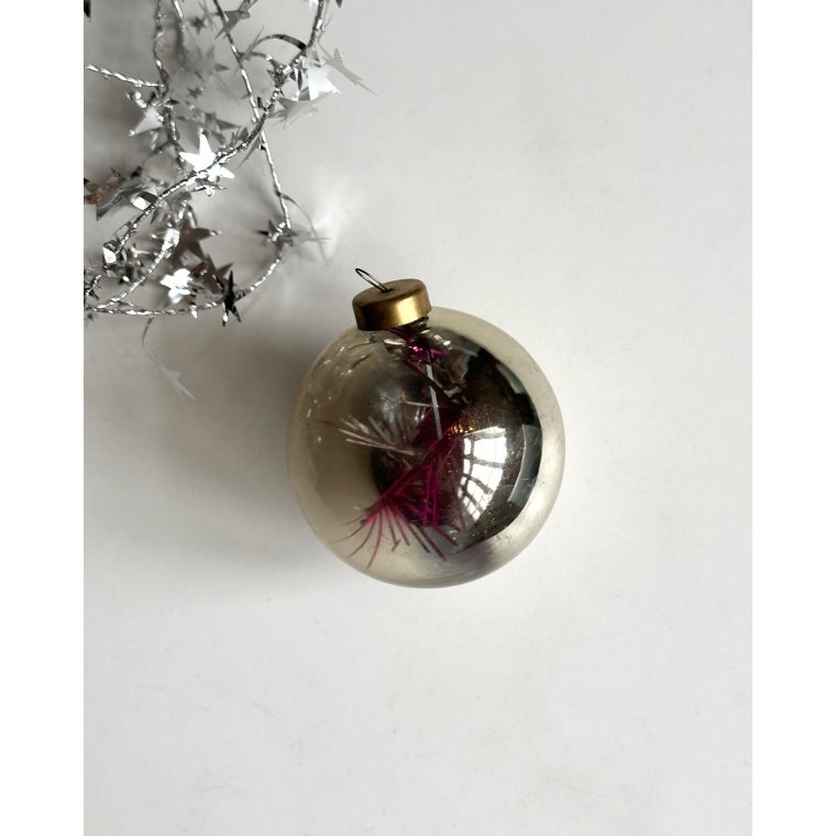 Big semi transparent ball w pink tinsel