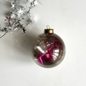 Big semi transparent ball w pink tinsel