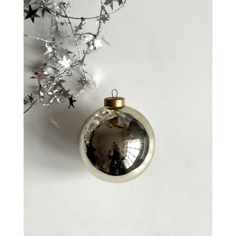 Big semi transparent ball w pink tinsel