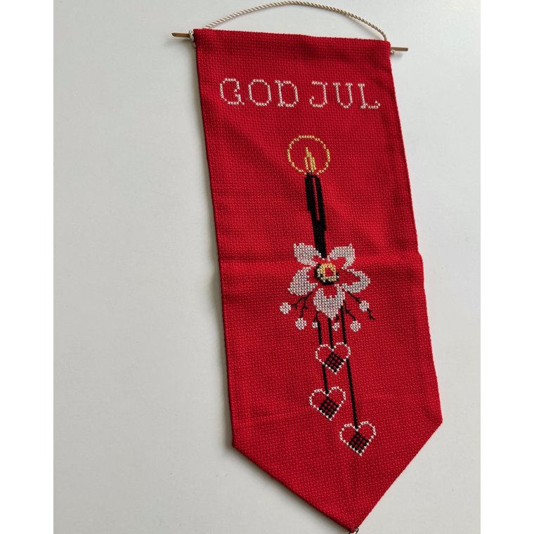 Broderet klokkestreng, r�d