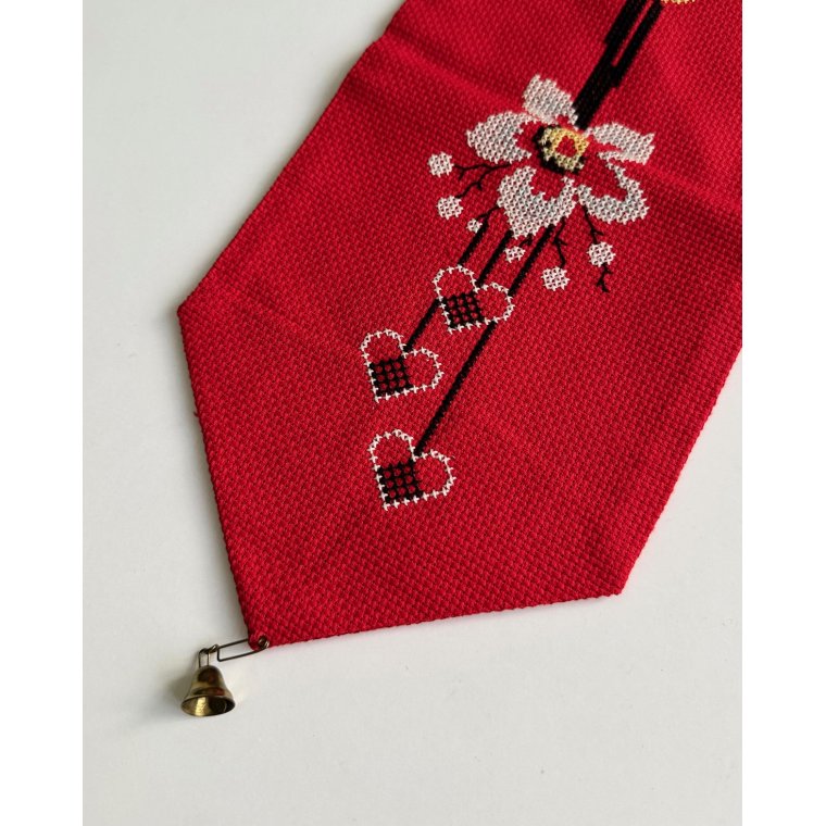 Broderet klokkestreng, r�d