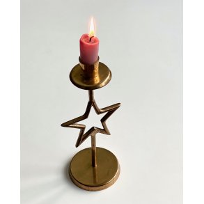Brass candleholder w star