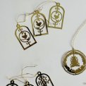 Ornaments, golden metal, set of 15