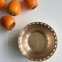Brass bowl w perforated hearts trim