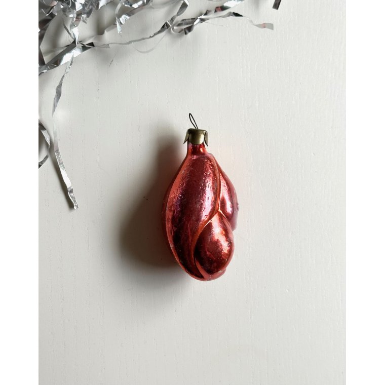 Vintage juleornament, lyserdt egern