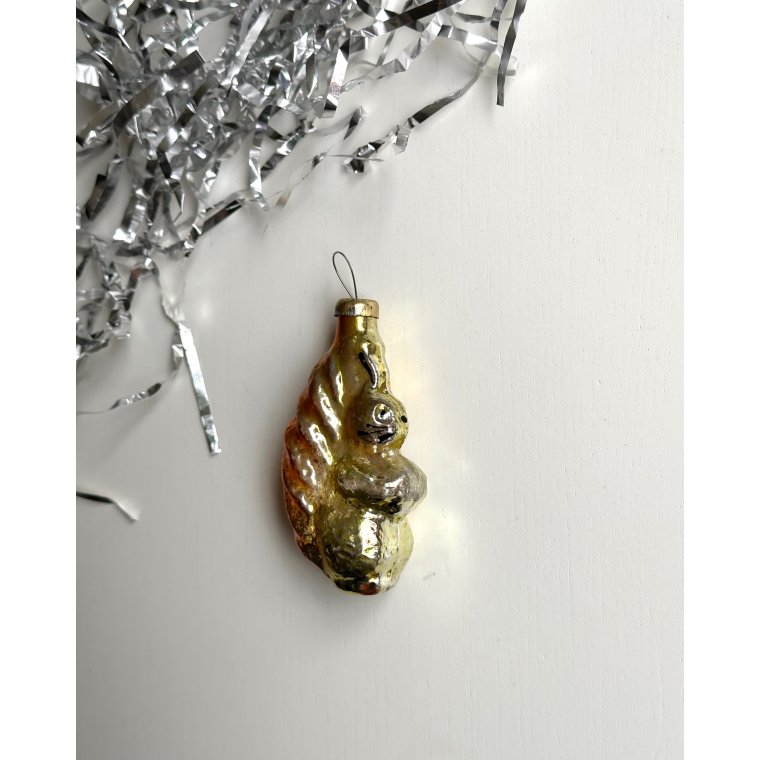 Vintage juleornament, orange egern