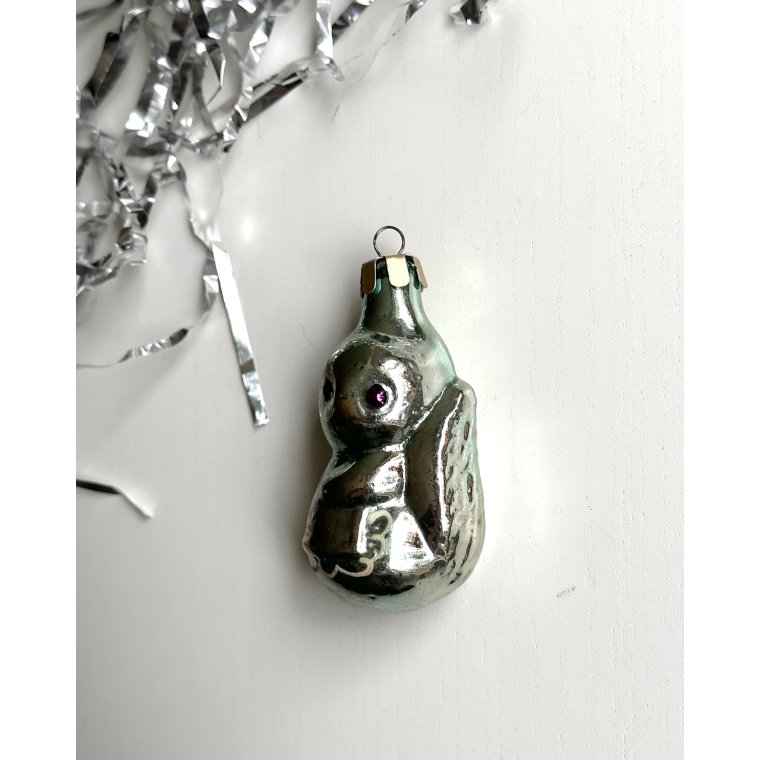 Vintage julekugle, egern m forklde, grn