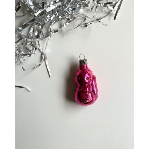 Vintage Christmas figure, squirrel w apron, pink