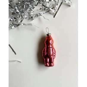 Vintage Christmas ornament, astronaut, pink